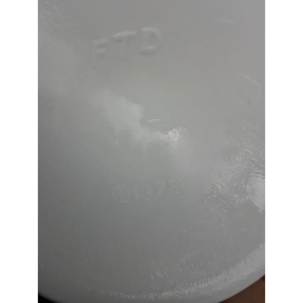 Vintage 1978 FTD White Milk Glass Oak Leaf Pattern Pedestal Compote Bowl